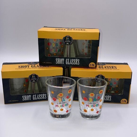 PARTY SHOT GLASSES Glass Cups 8-Piece - Picture 1 of 7